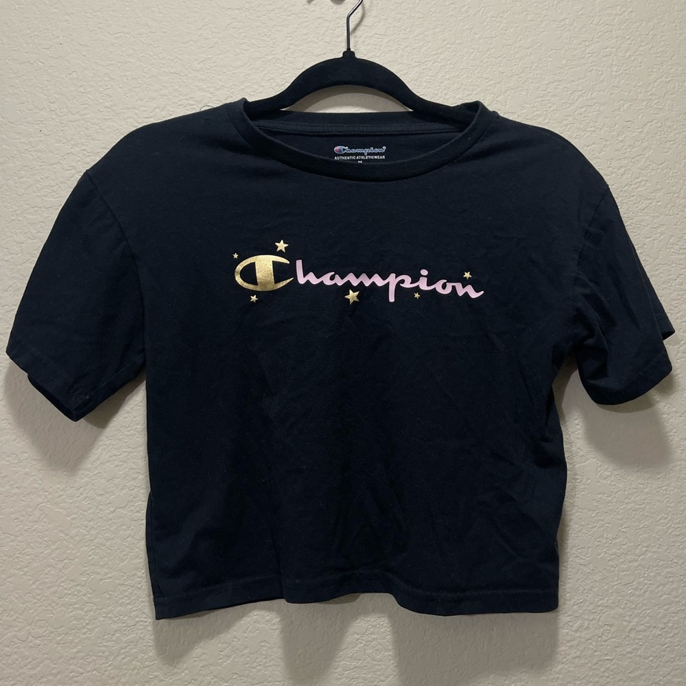 Champion Black Crop Top